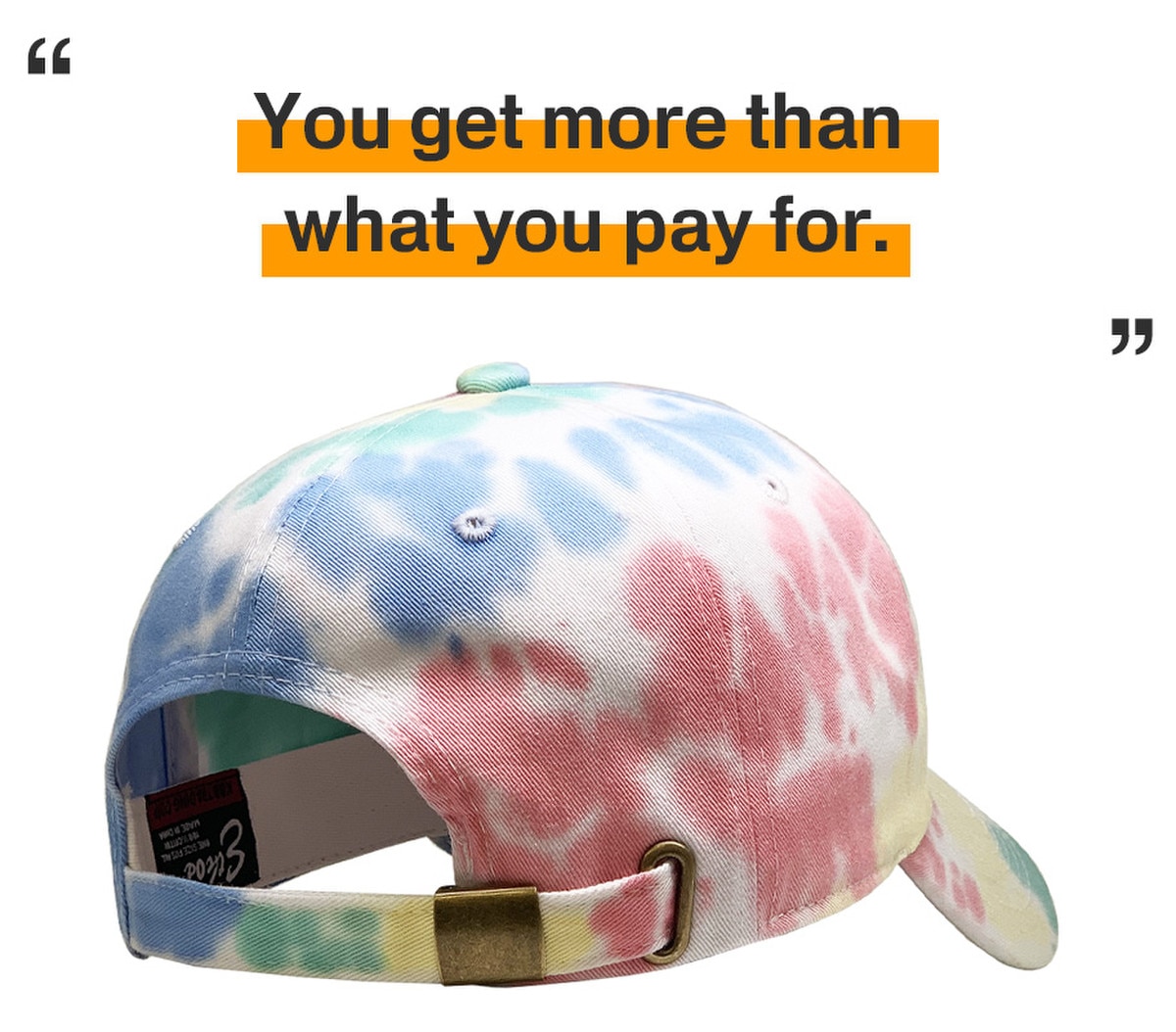 Tiedye Rainbow Low Profile Baseball Caps Back View